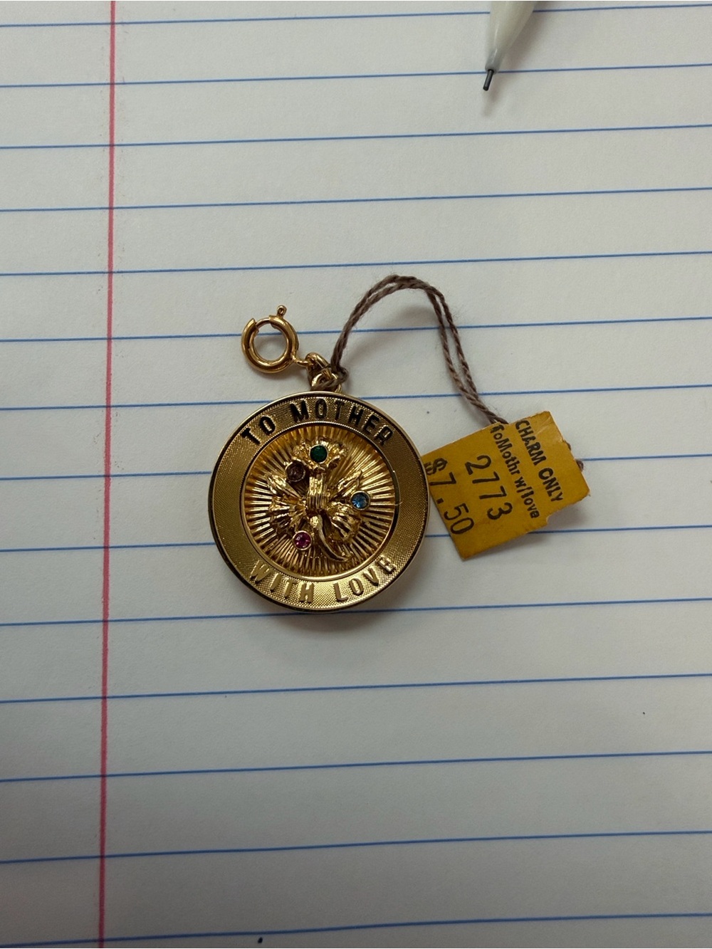Monet Gold 'To Mother With Love' Charm Pendant